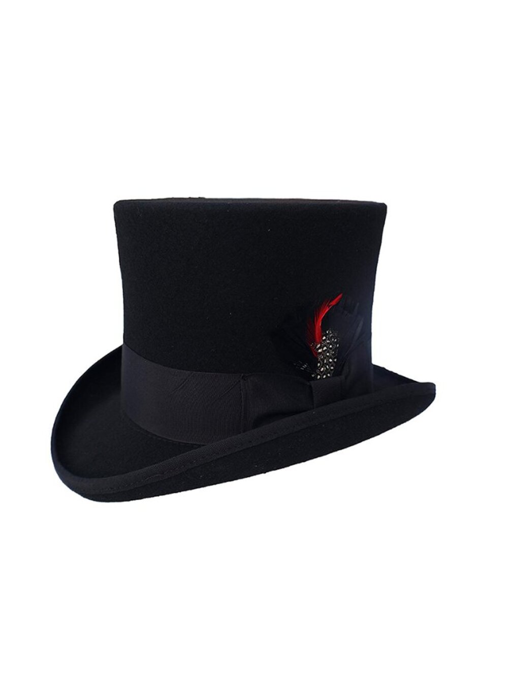 100% Wool Authentic Tuxedo Top Hat Men's , Black, Victorian Halloween Hat